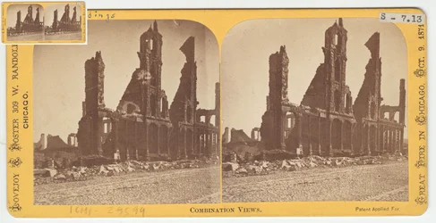 Stereograph of Booksellers Row, Chicago, After the Great Fire of 1871, 1871